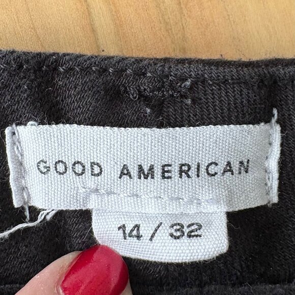 Good American Good Classic Black Jeans Crossover Waist.for nice fit Size 14/ 32 - Picture 2 of 10